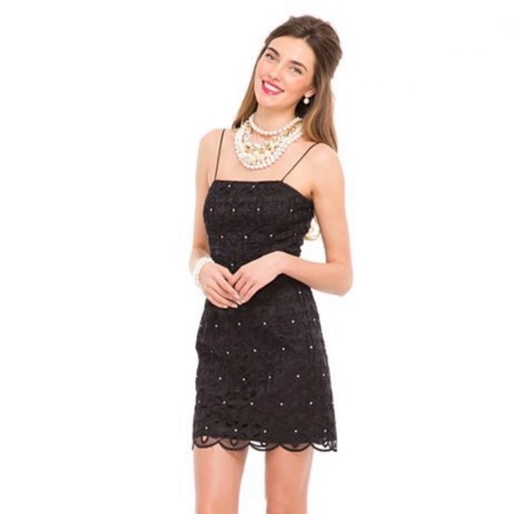 Lily Pulitzer Black Lace Spaghetti Strap Dress